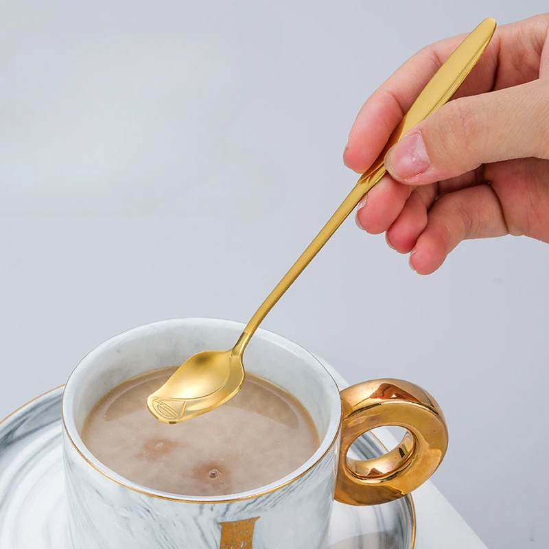 Long Handled Teaspoons Stainless Steel Coffee Spoon Ice Cream Dessert Tea Stirring Spoon for Picnic Kitchen Tableware Bar Tools