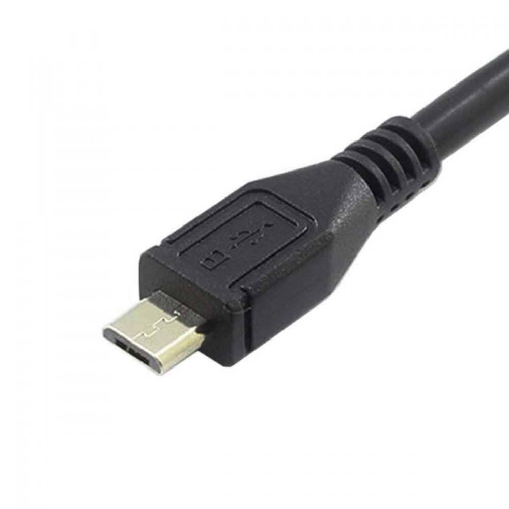 30 cm Micro USB Male naar Micro USB Vrouwelijke Extension Panel Mount Type Kabel met Schroeven, data + Lading, Zwart