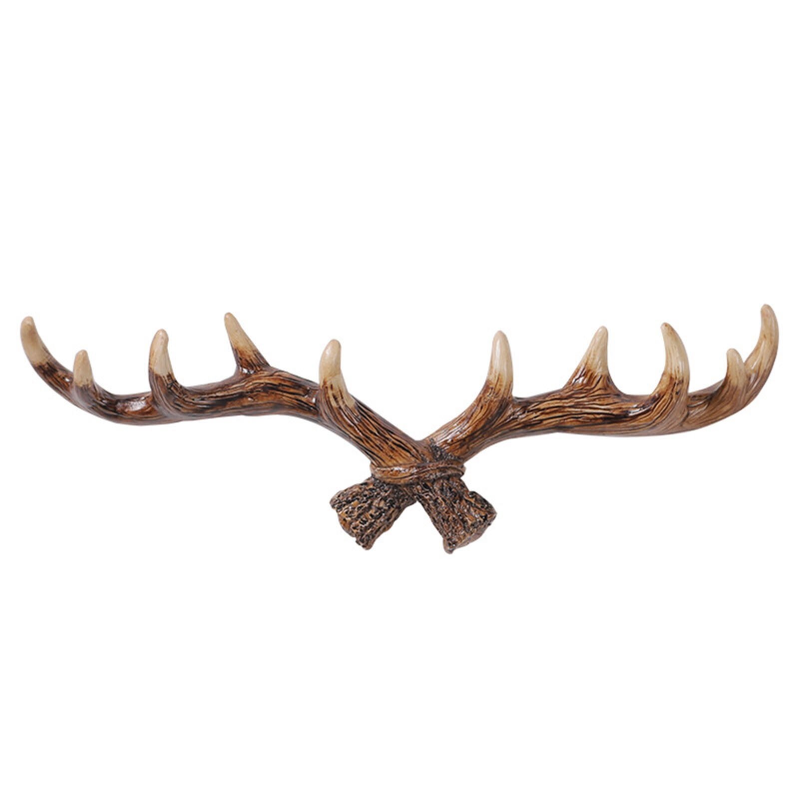 Colgador de pared con forma de cuerno de ciervo, estilo Retro europeo, , para colgar ropa, bufanda, almacenamiento de llaves, organizador, decoración del hogar: Marrón