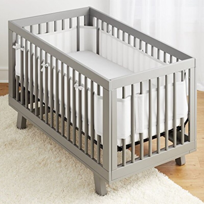 Babycare Wieg Bumper, Past Standaard En Andere Cribs, Zachte Crib Bumper Pads Volledige Bescherming, mesh Wieg Bumper (Wit)