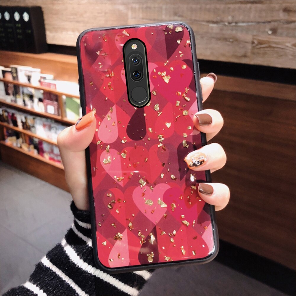 soft love glitter phone back etui,coque,cover,case for xiaomi redmi 8 8a a for xiomi xaomi ksiomi redmi8 silicone accessories: for redmi 8 / red