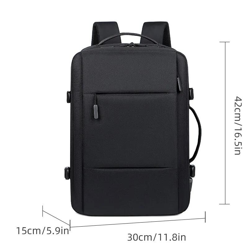 Classic Travel Backpack Men Business Backpack School Expandable USB Bag Large Capacity Laptop Waterproof Backpack