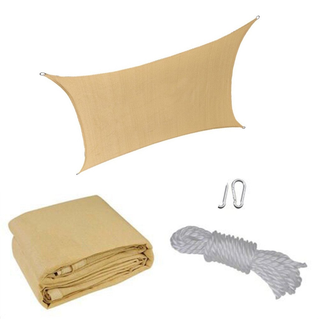 Waterproof Sun Shade Rectangle Square Duty Shade Sail Cloth Hanger Garden Terrace Canopy Swimming Sun Shade Camping Hiking: B 3x3m