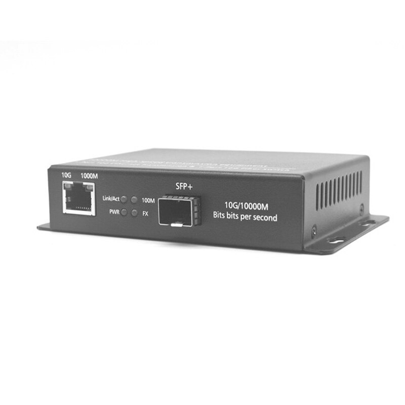 10G Media converter 1 SFP + slot e 1 10G/1G/100M auto adaptive RJ45 porte a parete di tipo desktop di