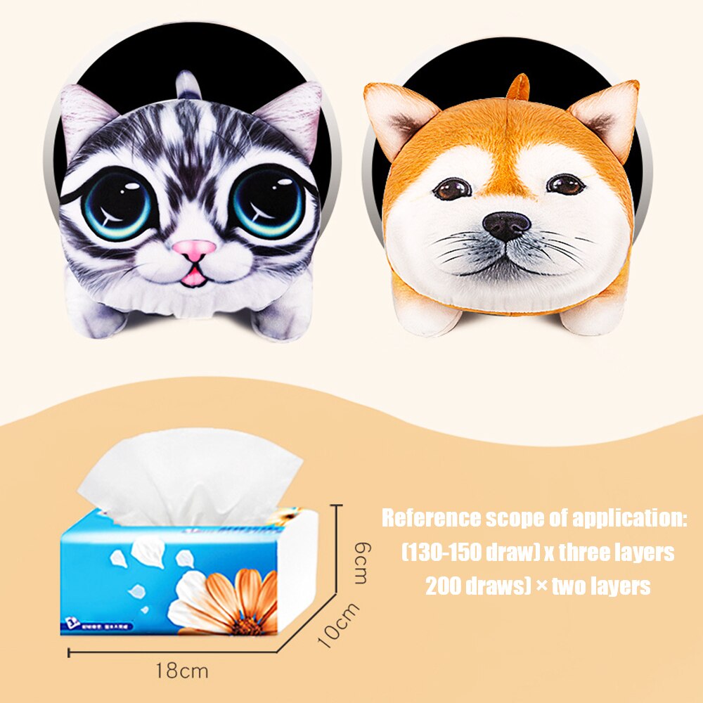 Boîte à mouchoirs créative 3D, chien de dessin animé mignon modélisation de voiture accoudoir siège pare-soleil porte-mouchoir pour chambre à coucher bureau décor