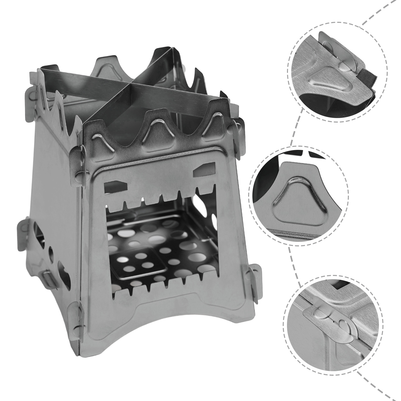 Cooking Picnic Wood Stove Camping Stove Burners Folding Packable Lightweight PURE TITANIUM Stove