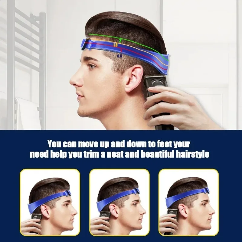 Plantilla de corte de pelo DIY, banda de corte de pelo, guía de corte de pelo de silicona curvada transpirable para el hogar para niños y hombres