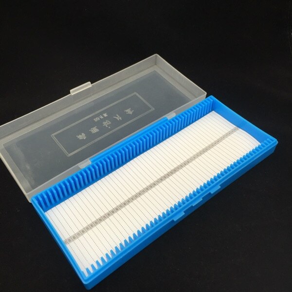 Caja dispensadora de portaobjetos para microscopio, portaobjetos portátil de plástico ABS para laboratorio, 50 unidades, 2 unidades