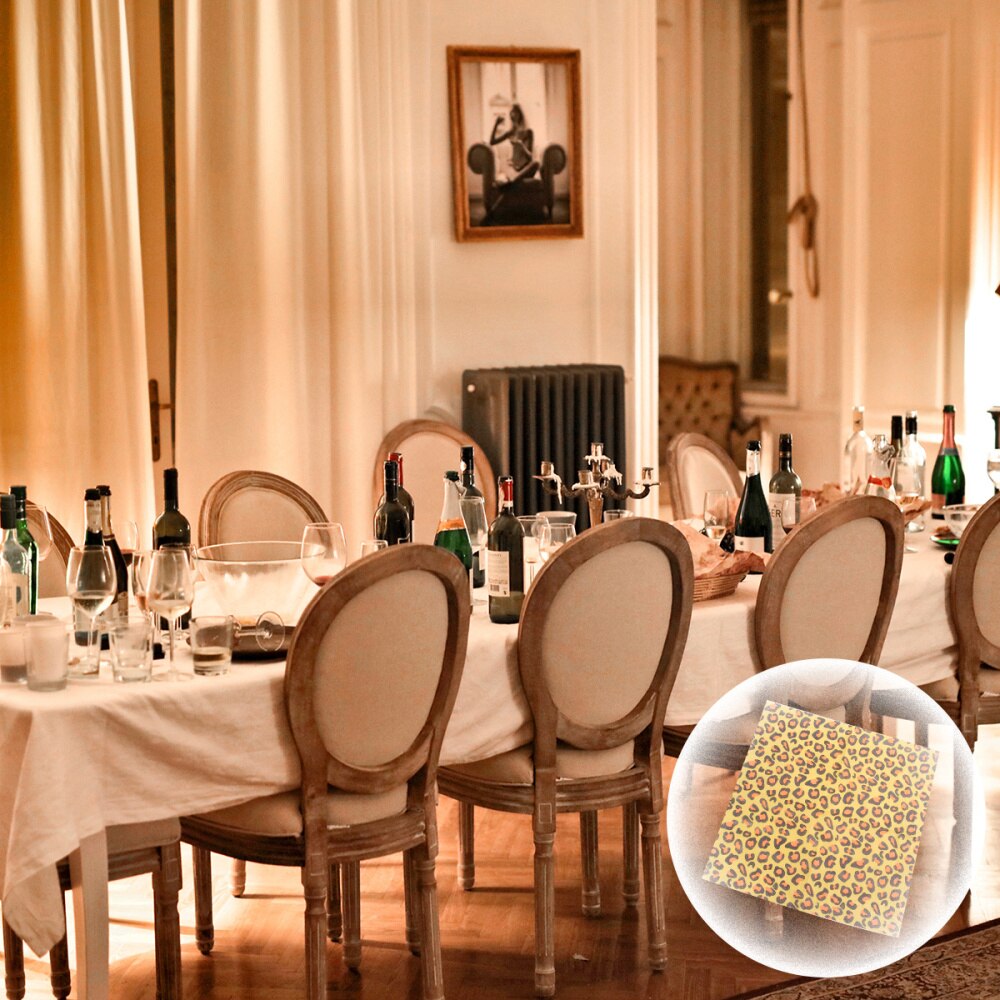 40 stk servietter med leopardtrykk, farget mykt, mykt middagspapir, håndkle festartikler til hotellets restaurant