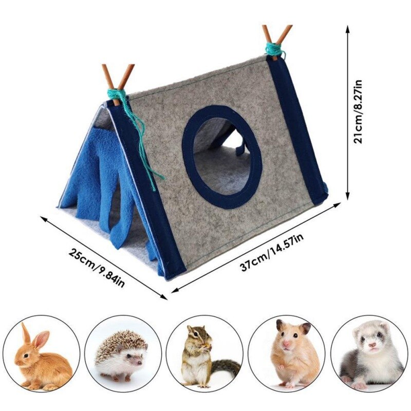 Tente en feutre pour animal domestique, nid de lapin, maison cachée, Cage à Hamster, grande Cage à cochon d&#39;inde, accessoires pour lit pour animal de compagnie Chinchilla