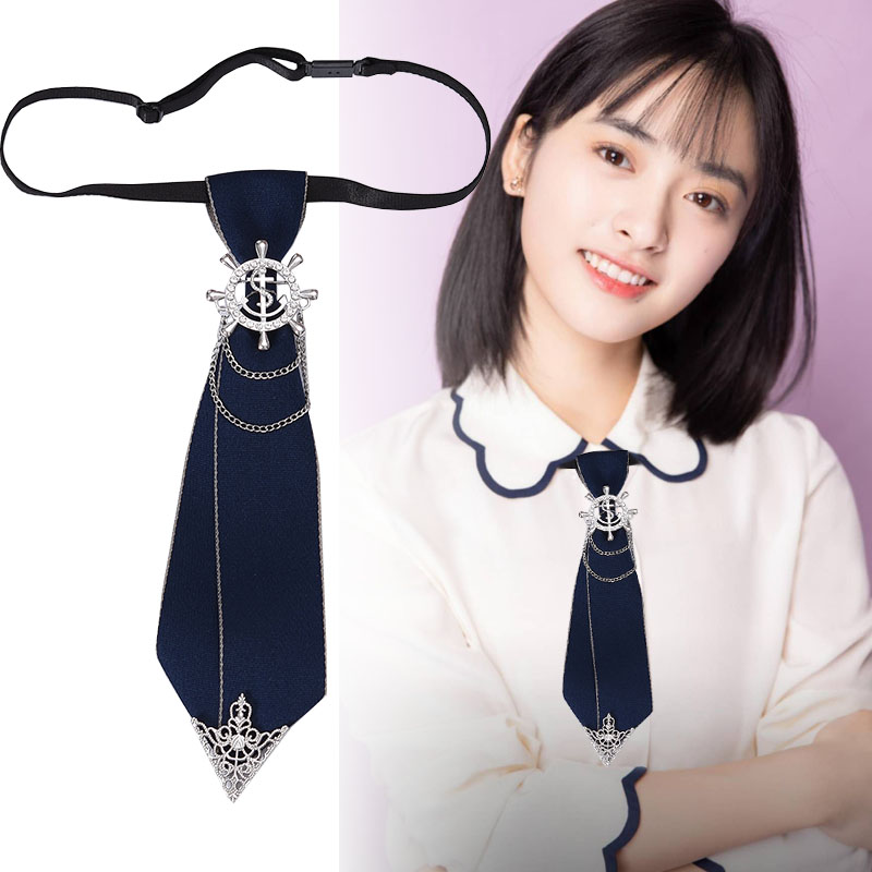 Hand-gemacht Schwarz Band Fliege für Frauen Kristall Hemd Bluse Bowknot Schule Schüler Shirt Geschäft Kleidung Zubehör