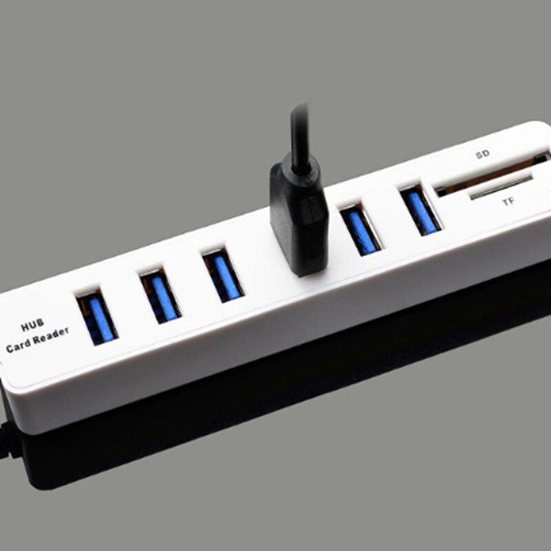 USB Hub 2,0 Multi USB Splitter 2,0 USB Hub 6 puertos Hab Mini TF/SD lector de tarjetas de alta velocidad accesorios de ordenador para PC portátil