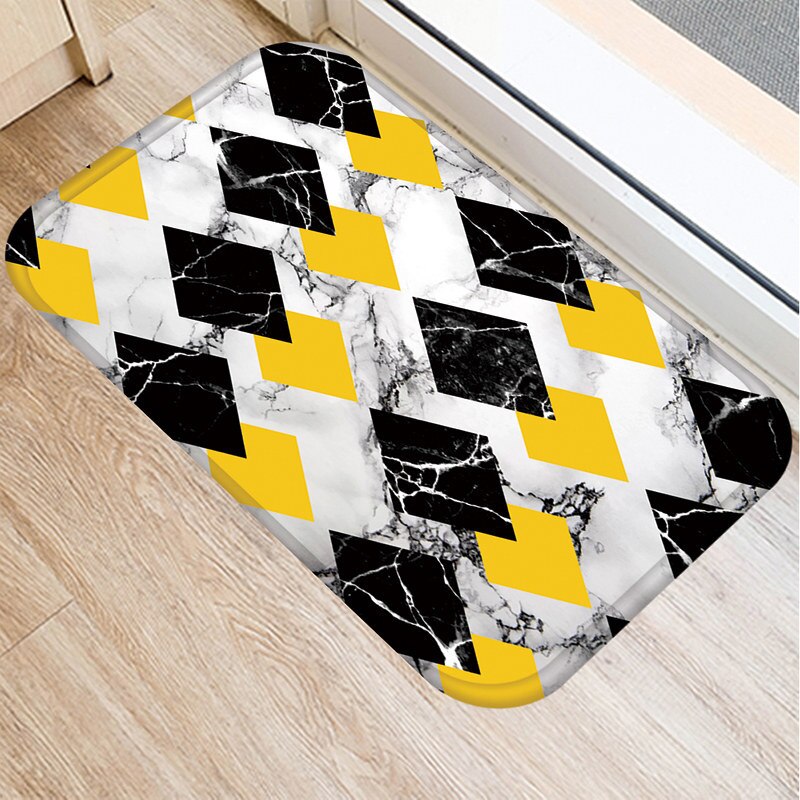 Geometrisk marmor matta kök entrédörr korall sammet matta gummi färgglada golvmattor inomhus halkfri matta 48244: 2dd-48244-016