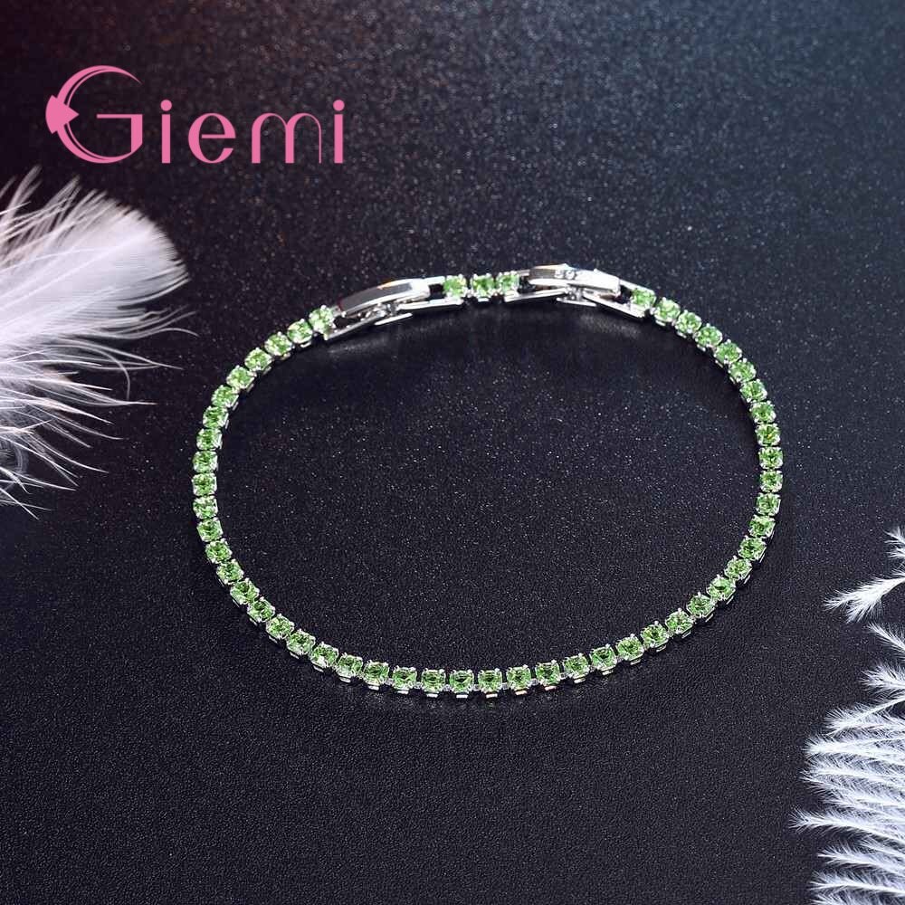 Top Newest Simple Stylish Ladies Women Bracelets 925 Sterling Silver Full Pave Micro CZ Austrian Crystal Bangles