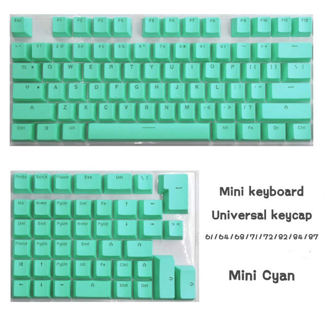 PBT Translucent Backlight Keycaps 118 Keys Mechanical Keyboard Key Cap Double Shot Key Cap For Mini keyboard Cherry MX: Cyan