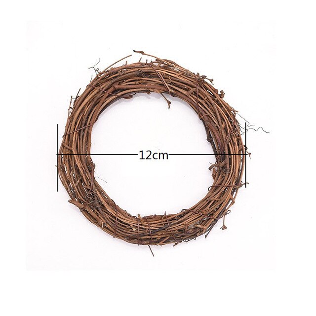 Wedding Decoration Iron Gold Metal Ring Wreath Garland DIY Wreath Bride Flower Dreamcatcher Hoop Supplies: 1pc 12cm rattan