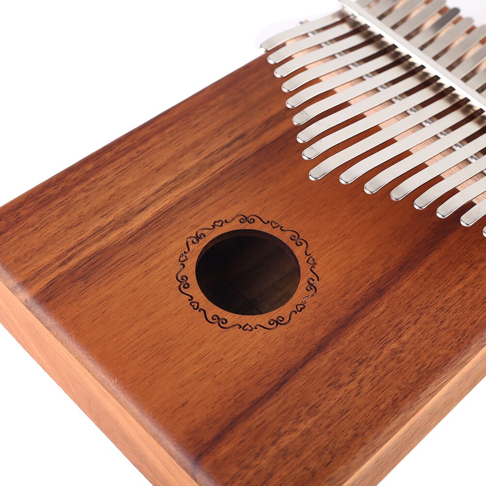 Kalimba-instrumento Musical de madera, 17 teclas, Pulgar, Piano, instrumentos musicales con martillo de afinación, pegatinas