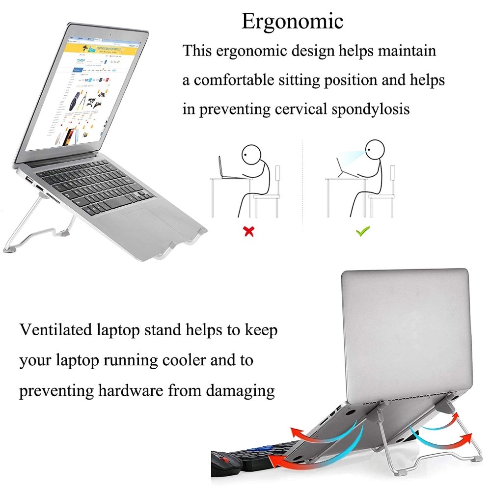 Opvouwbare Draagbare Laptop Stand Kijkhoek Hoogte Grandado