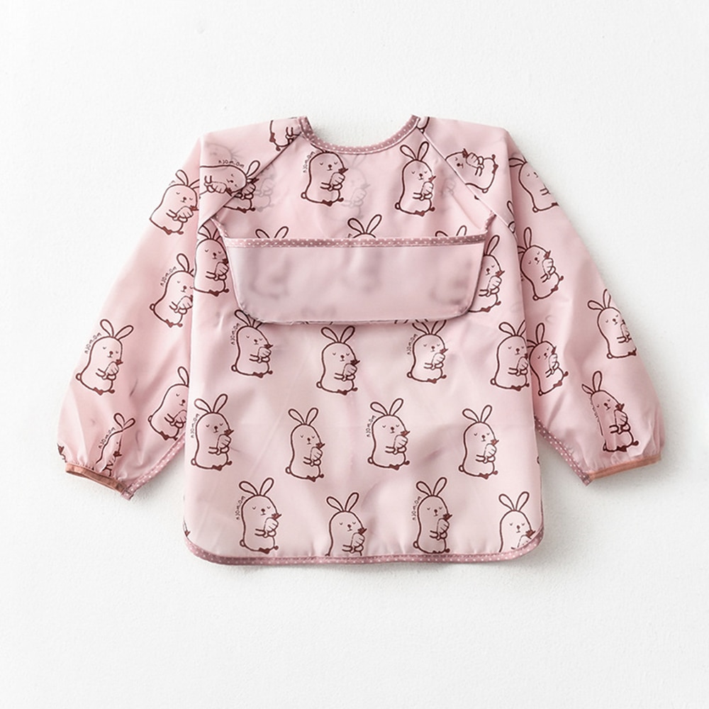 Schattige cartoon baby slabbers waterdichte kleurrijke baby slabbers met lange mouwen kinderen schort met lange mouwen overall voedingsslabbetjes: 3 / S 6-18m