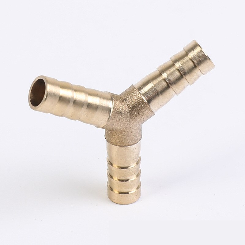 1PC Brass Barb Pipe Fitting Y Type 3 way tee connector For 4mm 5mm 6mm 8mm 10/12/14/16/19/25mm hose copper Pagoda Tube Fittings