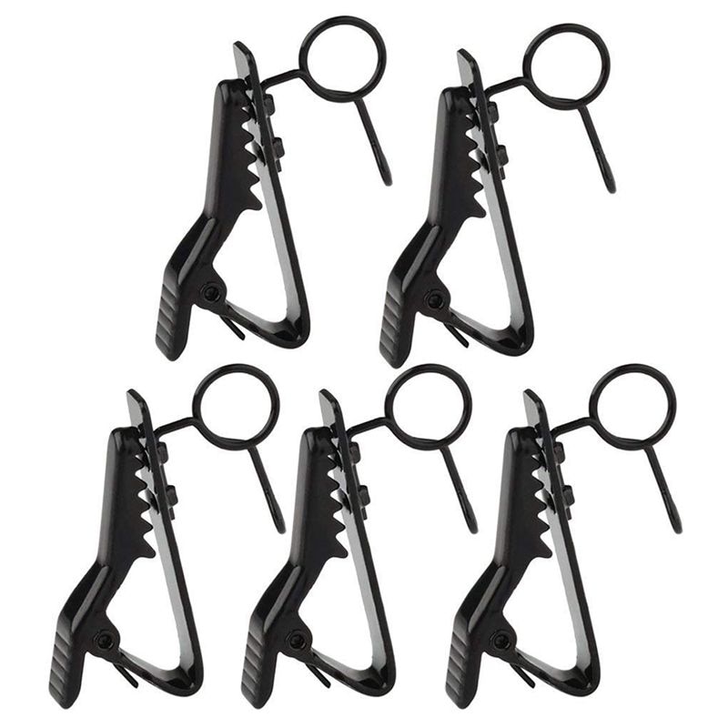 5 Pcs Anello Mini 7.5 millimetri Microfono Supporto Della Clip Cravatta Clip di Clip Collare Pratico (Nero): Default Title