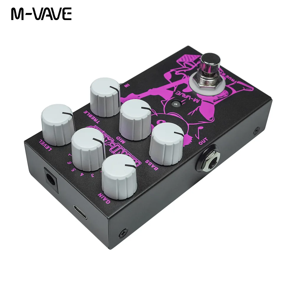 AMPLIFICADOR DE guitarra eléctrica M-VAVE MINI-AMP amplificador de Pedal de efectos analógicos Pedal de derivación Real ecualizador de 3 bandas accesorios de guitarra