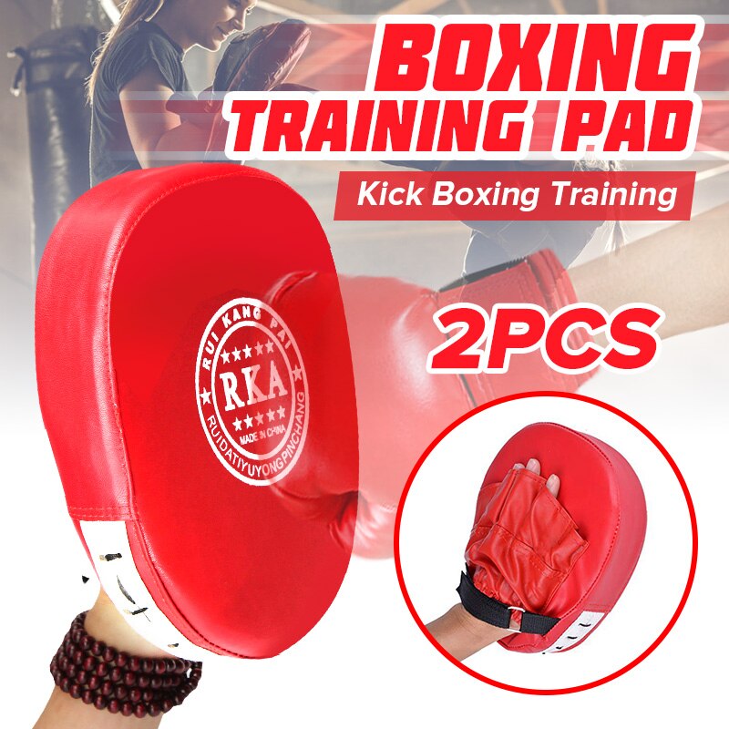 2pcs Punching Bag Boxing Pad Sand Bag Thickening Taekwondo MMA Hand Kicking Pad PU Leather Training Gear Muay Thai Foot Target: Type 2 2PCS RED
