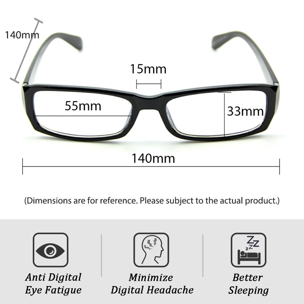 Cyxus Blue Light Blocking Glasses Computer glasses Anti Eye Eyestrain Rectangle Black Frame Clear Lenses Unisex ,Men/Women 8007