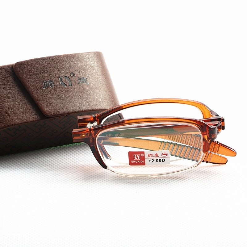 Draagbare opvouwbare leesbril voor dames en heren, merk van hoogwaardige asferische harde harslenzen, presbyopische bril  g415