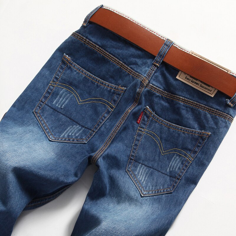 hommes noir bleu Jeans décontracté Slim Stretch Jeans classique Denim pantalon grande taille 28-40