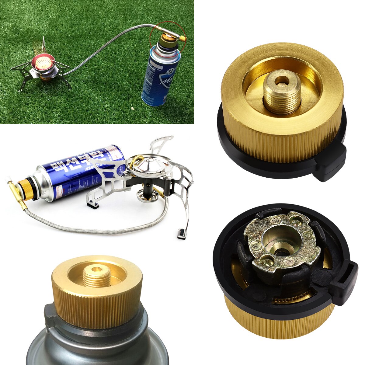 Draagbare Gasfornuis Stand Adapter Outdoor Camping Stand Kachel Transfer Head Gas Fles Adapters Transfer Nozzles Verbinding