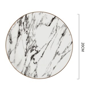 Ceramiczne złote wkładki talerze stek jedzenie danie nordycki styl retro zastawa stołowa talerze obiadowe ins wysokiej klasy zestaw obiadowy: 8 cal