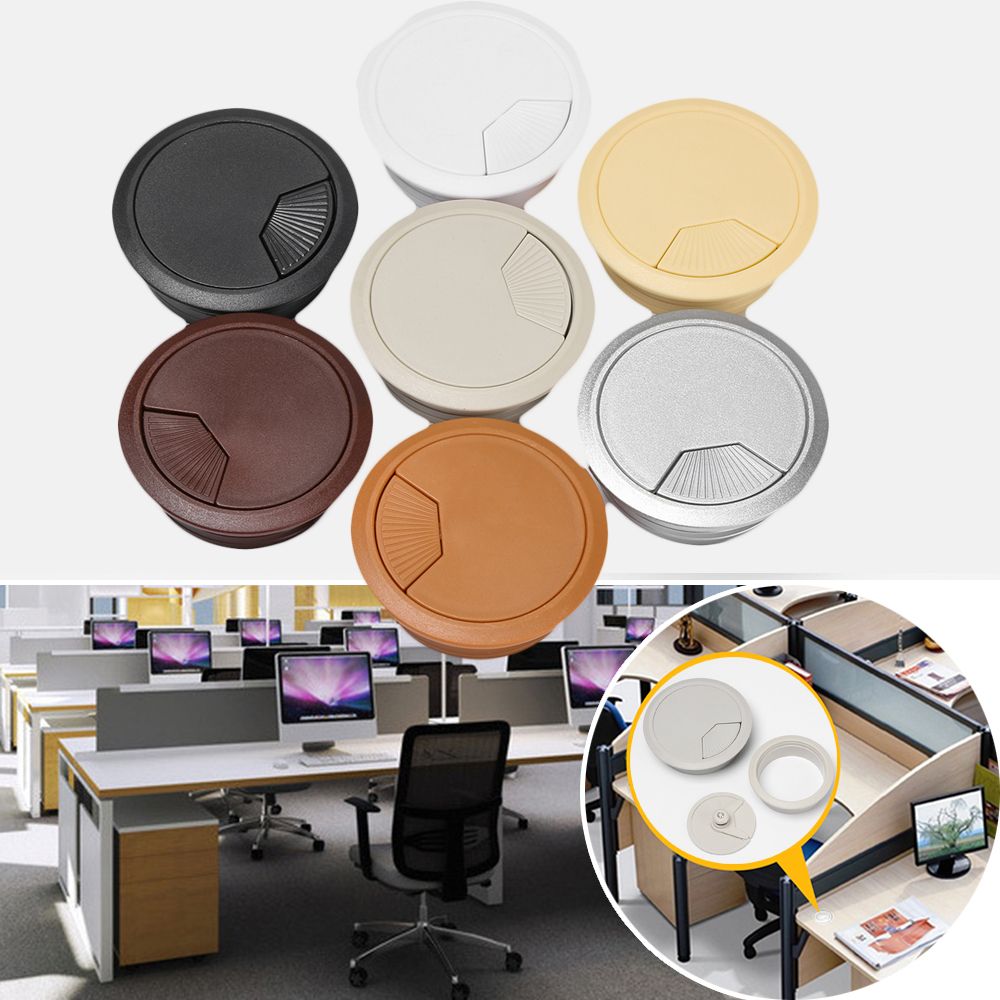 60/80mm Tidy Office Organizer Buckle Line Hardware Wire Hole Cover Computer Grommet Desk Table Cable Fastener Line Box