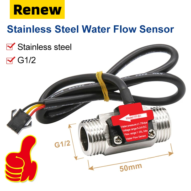 304 Stainless Steel Water Flow Sensor Dn40 Dn50 Water Flow Detection 1.5 Inch G2 Inch Hall Turbine Flowmeter: Magenta