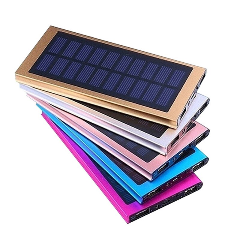 Solar 30000Mah Power Bank Grote Capaciteit Ultra Dunne 9Mm Met Led Licht Externe Solar Charger Travel Powerbank Voor smartphone