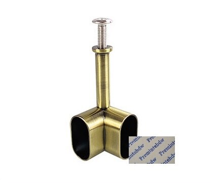 2 stk synke legering skap garderobe hjørne hengende oval stang støtte brakett holder flens antikk bronse måke krom: Antikk bronse
