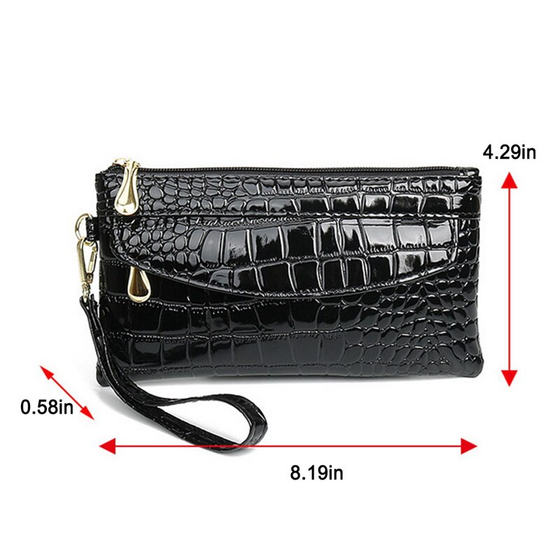 1pc kvinder & #39 ;s pung ensfarvet krokodillemønster kort pung clutch pung telefon clutch pung til kvinder damer