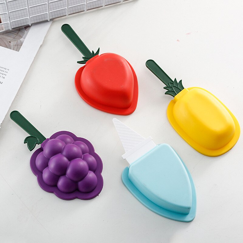 Silicone Frozen Ice Cream Mold Fruit Shape Popsicle Maker Ice Lolly Mould Ice Cream Molds Tubs Ice container chocolate mold
