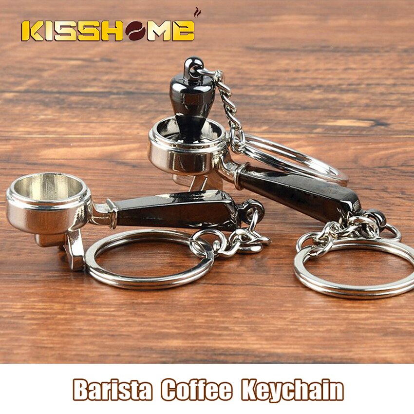 Barista Koffie Tamper Sleutelhanger - Espresso Accessoires - Draagbare Koffie - Metalen Handvat