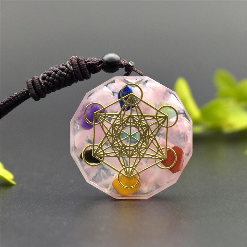 Metatron Cube Orgonite Ketting Bloem Van Leven Kosmische Energie Center Teken Hanger Ketting Heilige Geometrie Orgone Hanger: 1