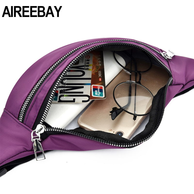 Aireebay fanny pack til kvinder vandtætte taljetasker dame bum bag rejse crossbody brysttasker unisex hofte taske