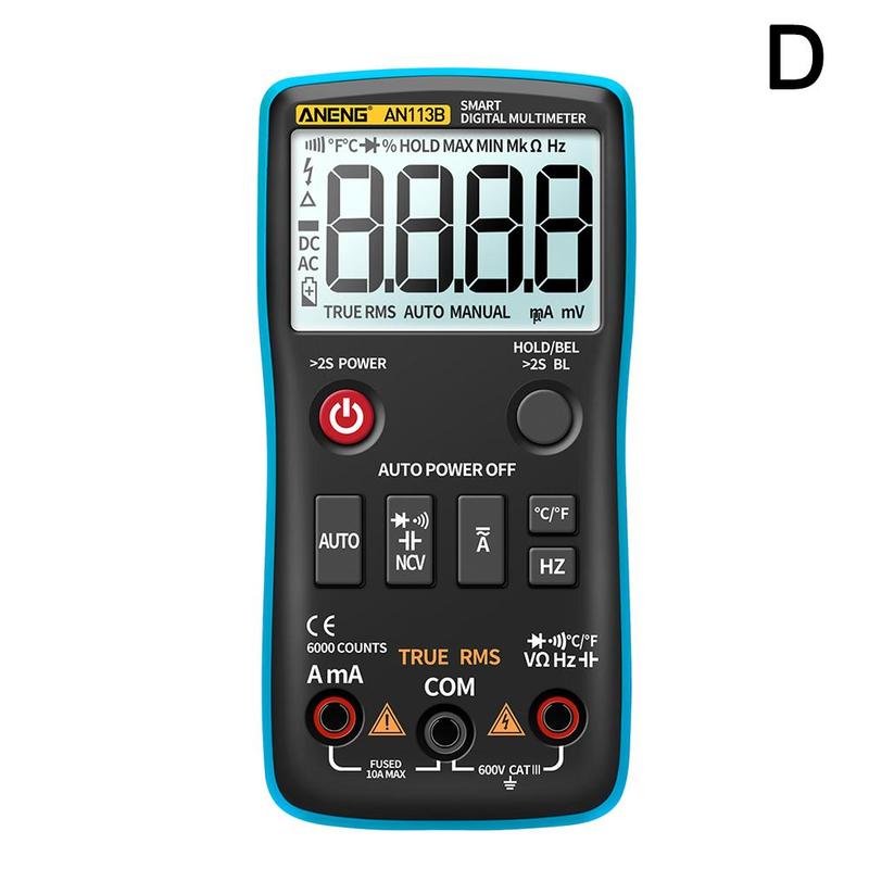 Digital Multimeter True RMS mit Temperatur Tester Spannung Auto AC/DC Transistor Profesional Multimeter Palette Meter Analog Z0G2: königlich Blau