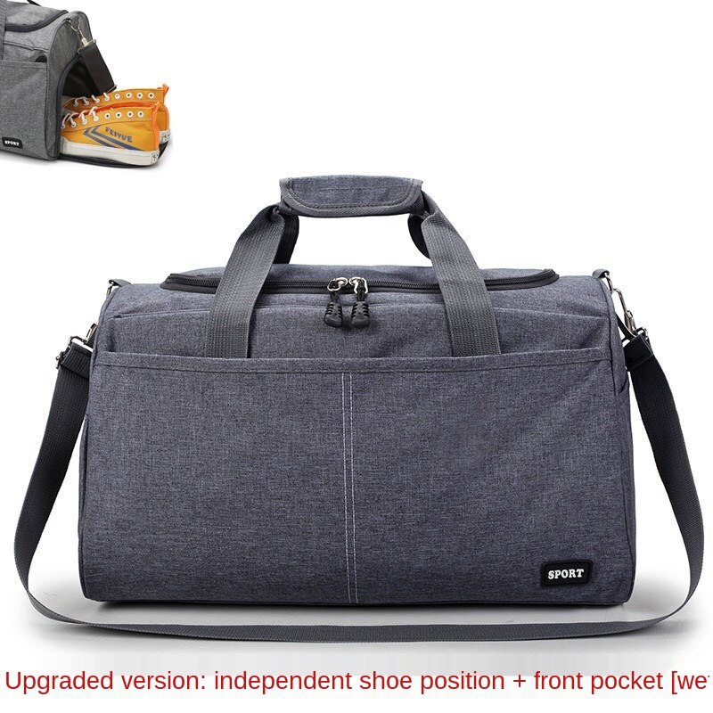 Large Capacity Travel Bag with Shoulder Strap Adjustable Duffel Hanging Suitcase Women Handbag Totes Outdoor Sports: large new gray