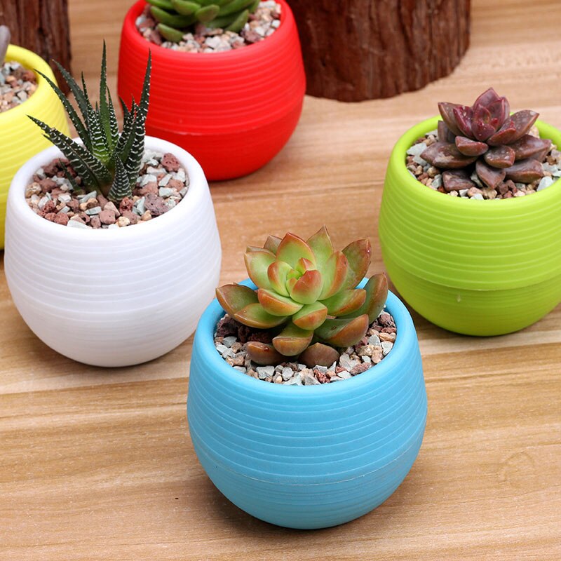 5pcs/lot 7*7cm Flower Pots Mini Flowerpot Garden Unbreakable Plastic Nursery Pots for Succulent plants