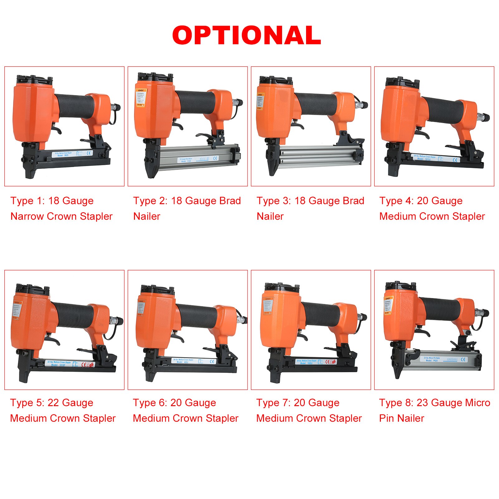 18 Gauge Brad Nailer 5/8 Inch to 1-1/4 Inch Pneumatic Finishing Stapler Air Nailer Nail Gun for Woodworking Furniture Decoration