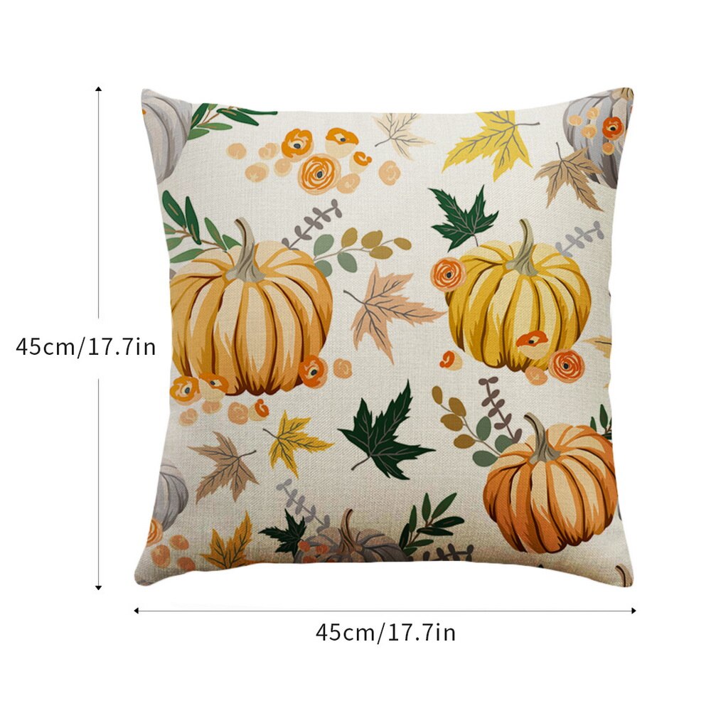 Kussensloop 45X45Cm Kussenhoes Kussensloop Voor Thuis Sofa Stoel Decoratieve Gelukkig Fall Thanksgiving Dag Thuis decoratie 1Pc: D