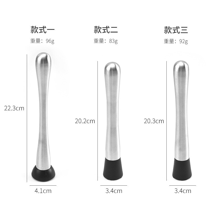 2pc Stainless Fruit Muddlers Caipirinha Pestles Cocktail Ice Hammer Crushed Popsicle Lemon Squeeze Tool Bar Tool Kitchen Gadgets