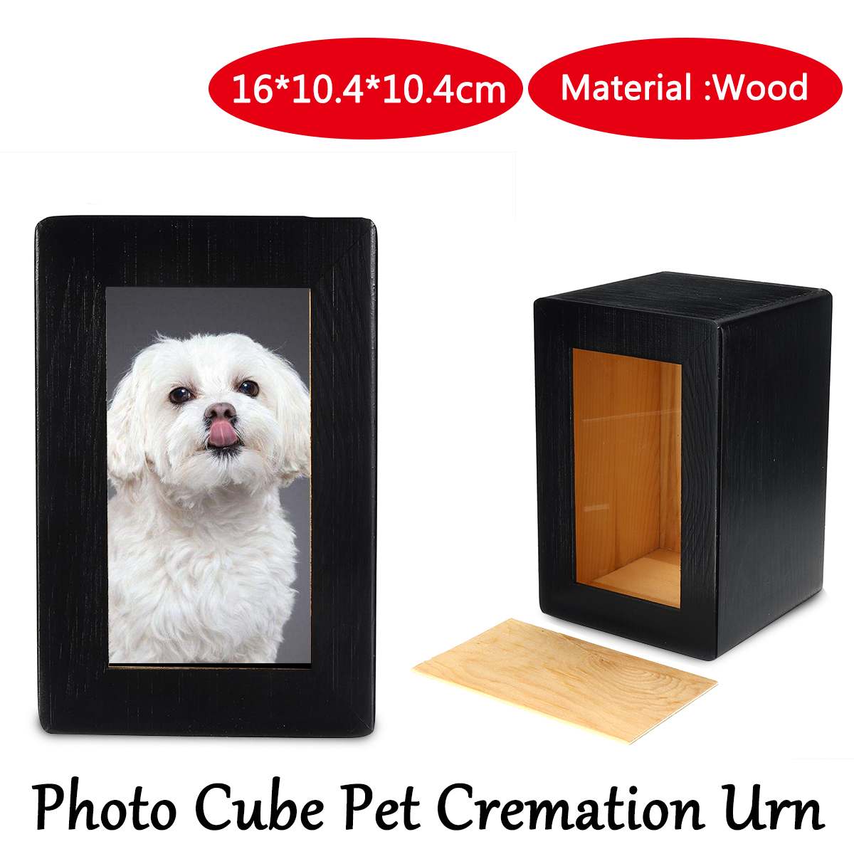 Can Put Picture 16x10.5x10.5cm Wood Urn Pet Cat Dog Bird Caskets House For Ashes Cremation Funeral Memorial Pet Urn Coffin Box