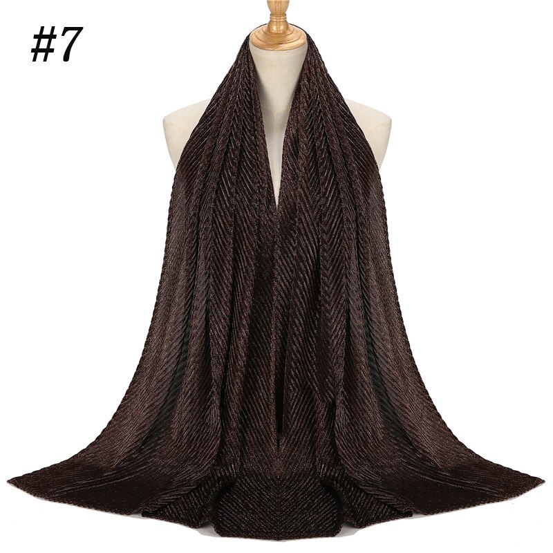 Luksusmerke glitter muslimsk islamsk sjal instant hodeskjerf vanlig omslag foulard dubai hijab femme musulman skjerf turban for kvinner: 7