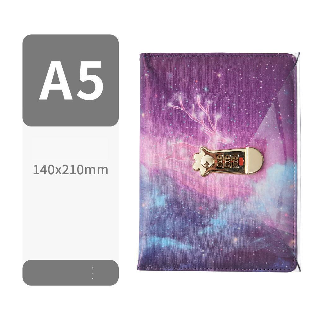 A5 Planner Sterrenhemel Codeboek En Tijdschriften Wachtwoord Agenda Office Bussiness Dagboek Met Slot Notebooks Schoolbenodigdheden: C